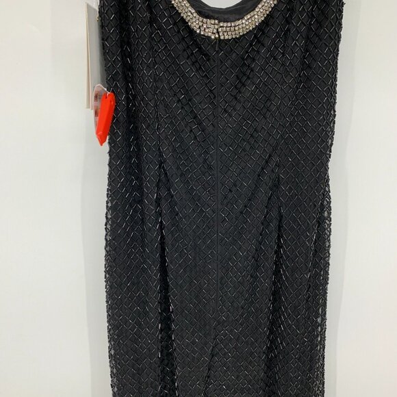 Mac Duggal Dress Black 93551 Beaded Spaghetti Strap Column Gown NWT - Picture 13 of 16
